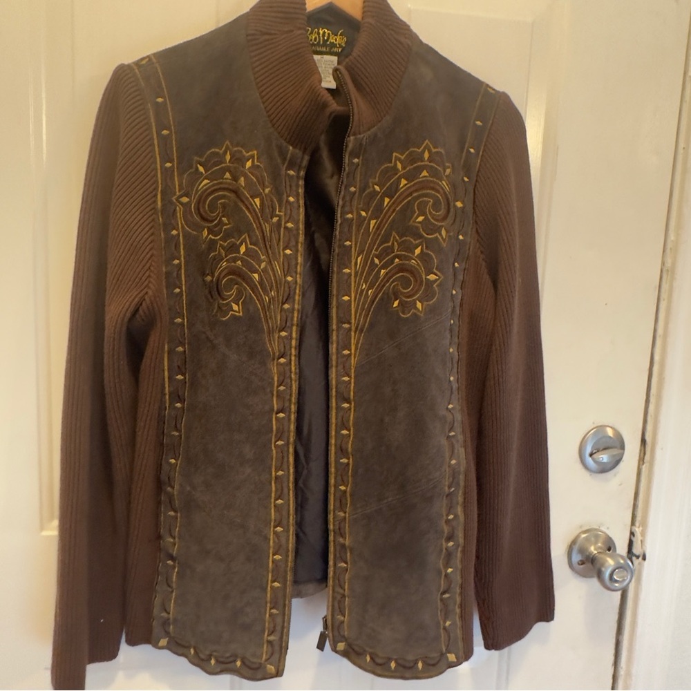 Bob Mackie Brown Wearable Art Jacket - image 8